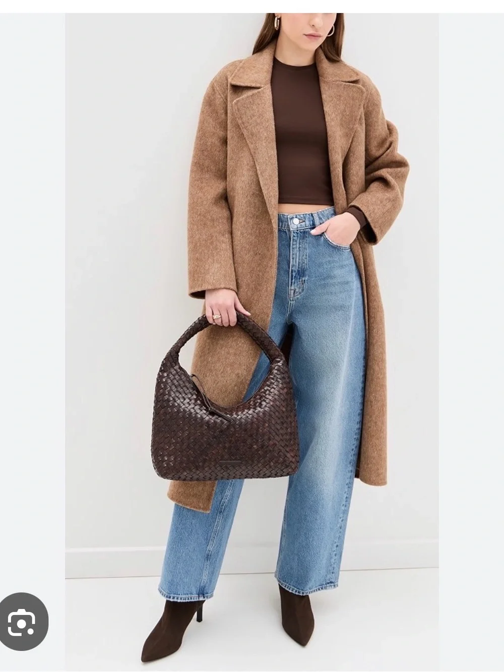 Loeffler Randall Willow Woven Leather Hobo Bag in Dark Brown - Picture 1 of 10